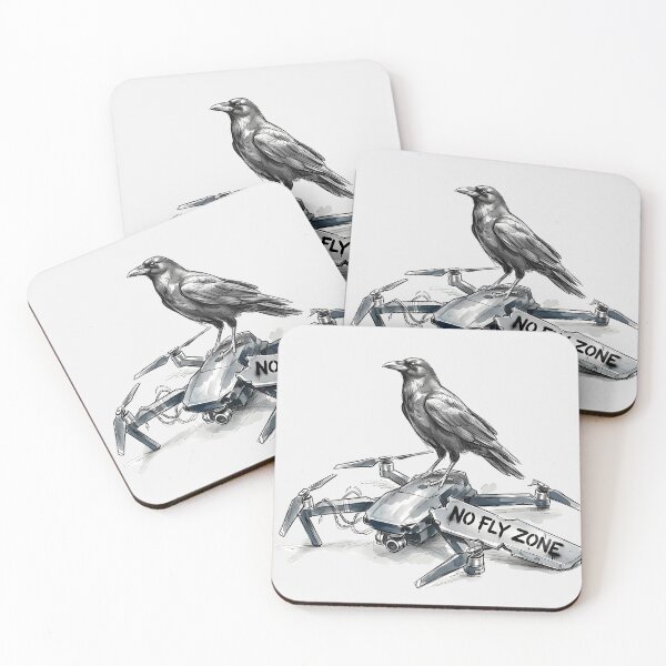 Item preview, No Fly Zone: Defiant Raven and Broken Drone Art designed and sold by SoulPT.