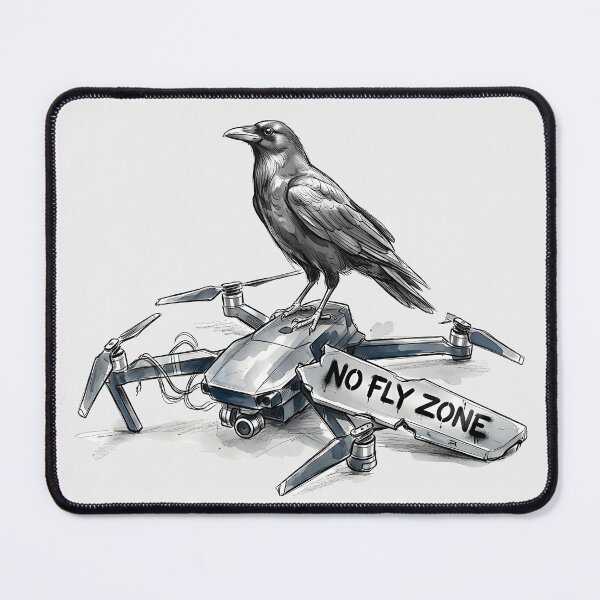 Item preview, No Fly Zone: Defiant Raven and Broken Drone Art designed and sold by SoulPT.