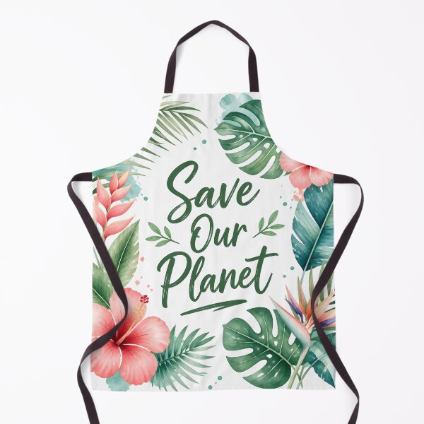 Item preview, Save Our Planet Tropical Floral Typography Eco Art designed and sold by Luna-Flow.