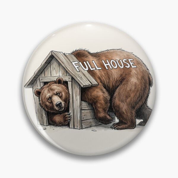 Item preview, Full House: Funny Big Bear in a Small Doghouse Art designed and sold by SoulPT.