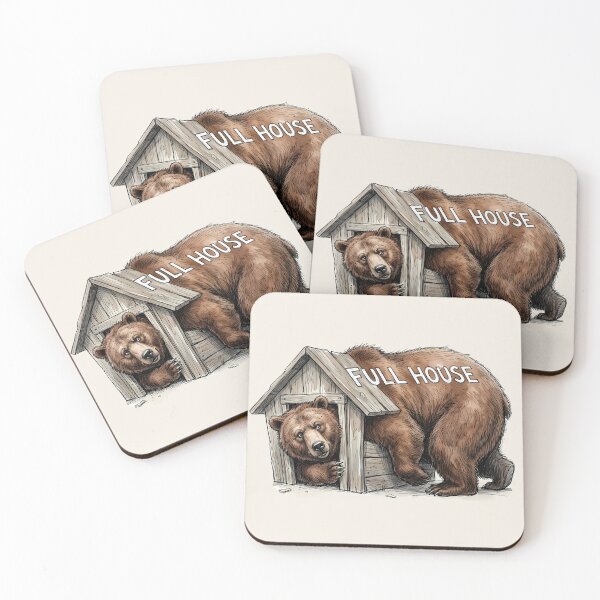 Item preview, Full House: Funny Big Bear in a Small Doghouse Art designed and sold by SoulPT.