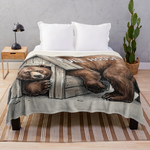 Item preview, Full House: Funny Big Bear in a Small Doghouse Art designed and sold by SoulPT.