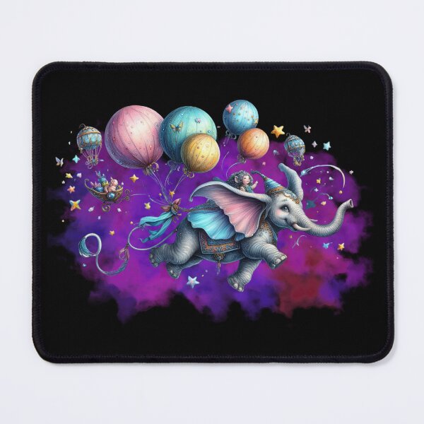 Item preview, Fairytale Elephant Flying with Colorful Balloons designed and sold by Szpaku desart .