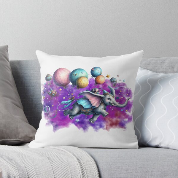 Item preview, Fairytale Elephant Flying with Colorful Balloons designed and sold by Szpaku desart .