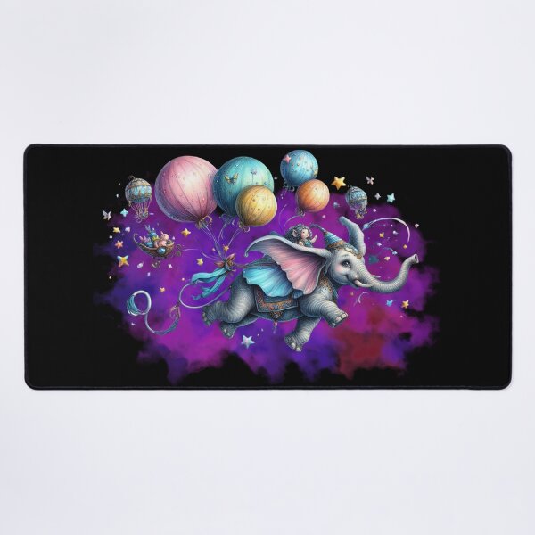 Item preview, Fairytale Elephant Flying with Colorful Balloons designed and sold by Szpaku desart .