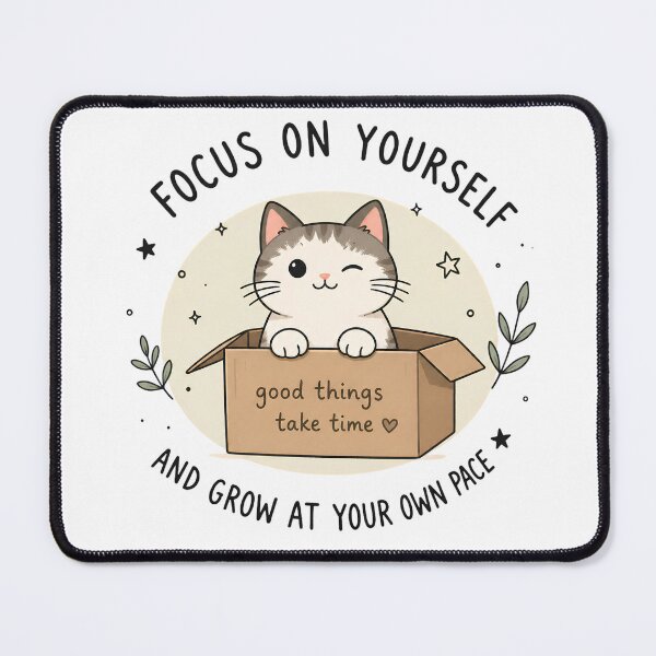 Item preview, Good Things Take Time - Cute Cat in a Box Motivational Quote designed and sold by muhammadkhafidh.
