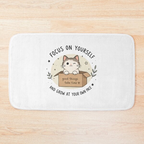 Item preview, Good Things Take Time - Cute Cat in a Box Motivational Quote designed and sold by muhammadkhafidh.