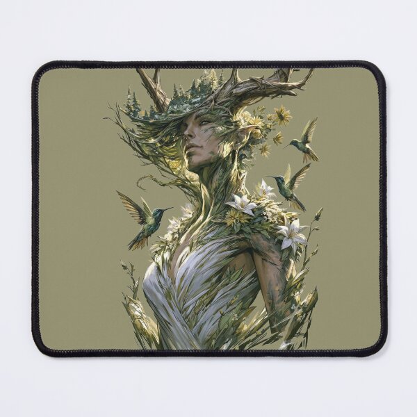 Item preview, Forest Goddess with Hummingbirds designed and sold by MythicMood.