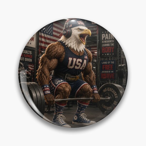 Item preview, Patriotic Gym Eagle Sticker | USA Bodybuilder Eagle | Freedom Fitness Meme | American Workout Motivation designed and sold by Pophands.