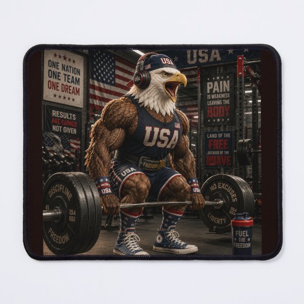 Item preview, Patriotic Gym Eagle Sticker | USA Bodybuilder Eagle | Freedom Fitness Meme | American Workout Motivation designed and sold by Pophands.