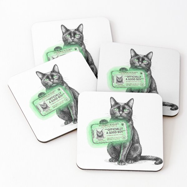 Item preview, Officially A Good Boy: Funny Black Cat Digital ID Art designed and sold by SoulPT.
