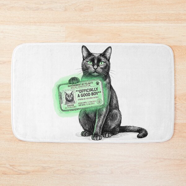 Item preview, Officially A Good Boy: Funny Black Cat Digital ID Art designed and sold by SoulPT.