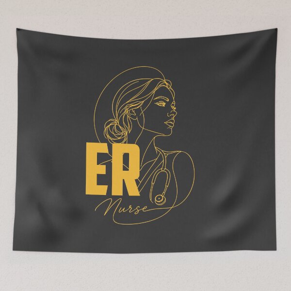 Item preview, ER Nurse Line Art — Emergency Room Nurse Gift | ER RN Aesthetic Portrait designed and sold by KiwyStudio.