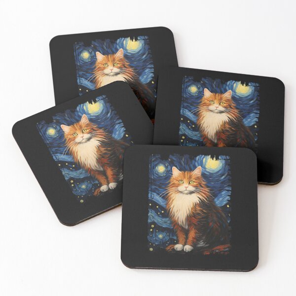 Item preview, Funny Norwegian Forest Cat Starry Night Illustration Mom Dad Kids designed and sold by rafaeltto.