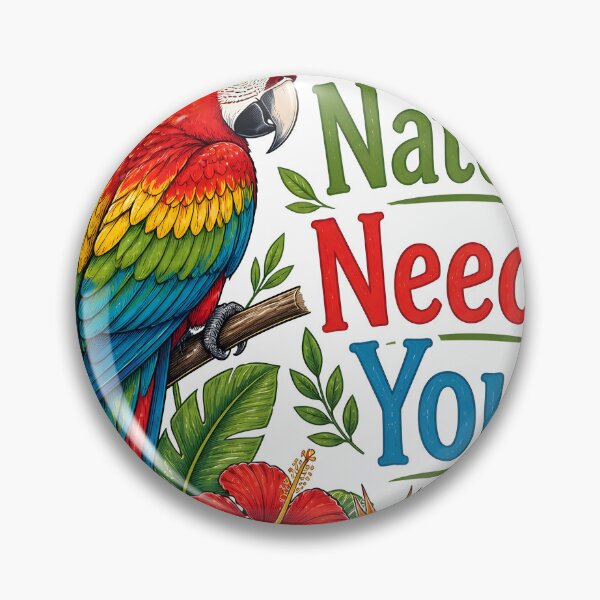 Item preview, Nature Needs You Scarlet Macaw Parrot Tropical Art designed and sold by Luna-Flow.
