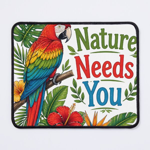 Item preview, Nature Needs You Scarlet Macaw Parrot Tropical Art designed and sold by Luna-Flow.