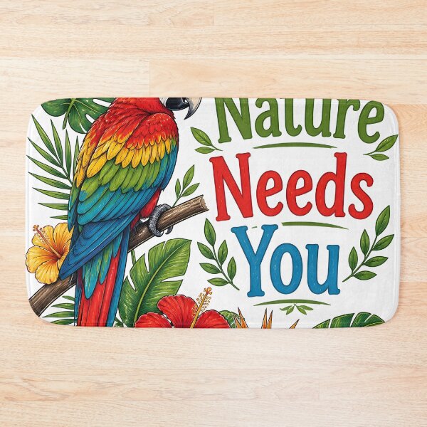 Item preview, Nature Needs You Scarlet Macaw Parrot Tropical Art designed and sold by Luna-Flow.