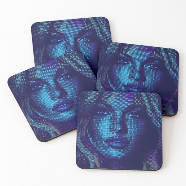 Item preview, Neon Halftone Portrait of a Woman designed and sold by ClubVacay.