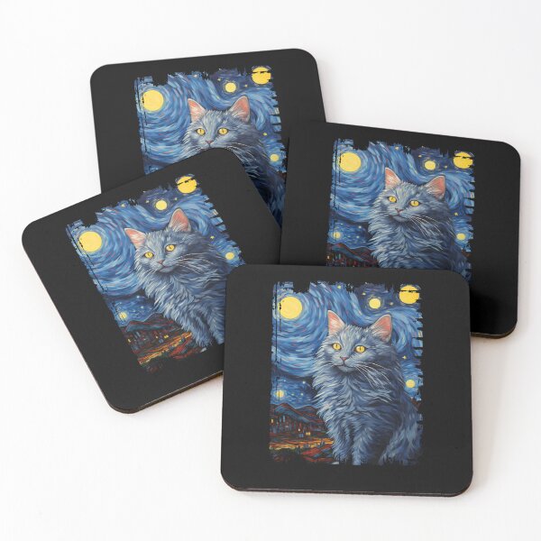 Item preview, Funny Nebelung Cat Starry Night Illustration Mom Dad Kids designed and sold by rafaeltto.