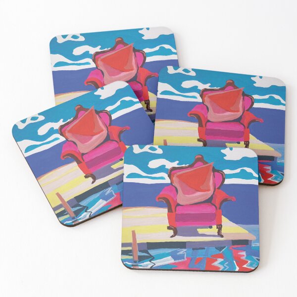 Item preview, Pink armchair on the dock of Long Beach Sebago Lake, Maine (1993) designed and sold by tigrootiger.