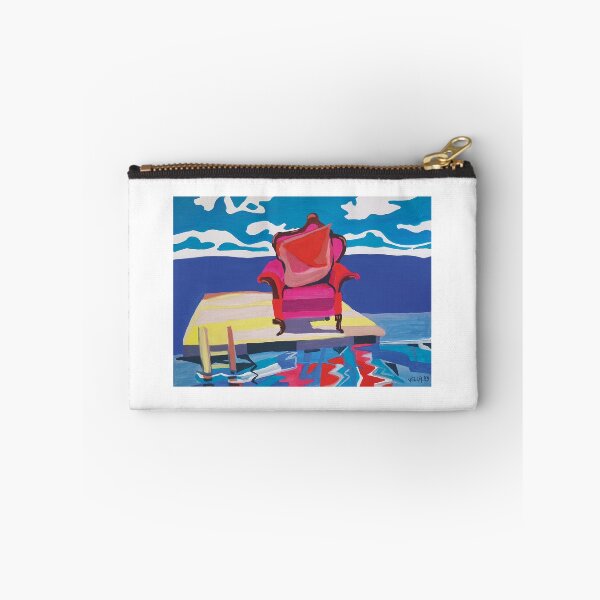 Item preview, Pink armchair on the dock of Long Beach Sebago Lake, Maine (1993) designed and sold by tigrootiger.