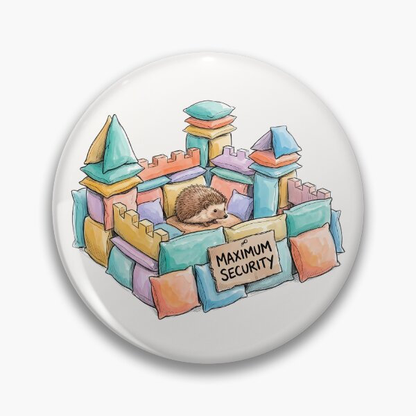 Item preview, Maximum Security: Cozy Pillow Fort Hedgehog Watercolor Art designed and sold by SoulPT.