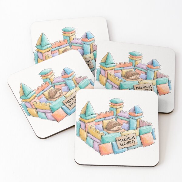 Item preview, Maximum Security: Cozy Pillow Fort Hedgehog Watercolor Art designed and sold by SoulPT.