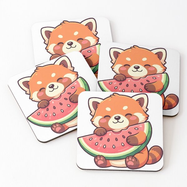 Item preview, Cute Kawaii Watermelon Red Panda Sticker designed and sold by YALLABUY.