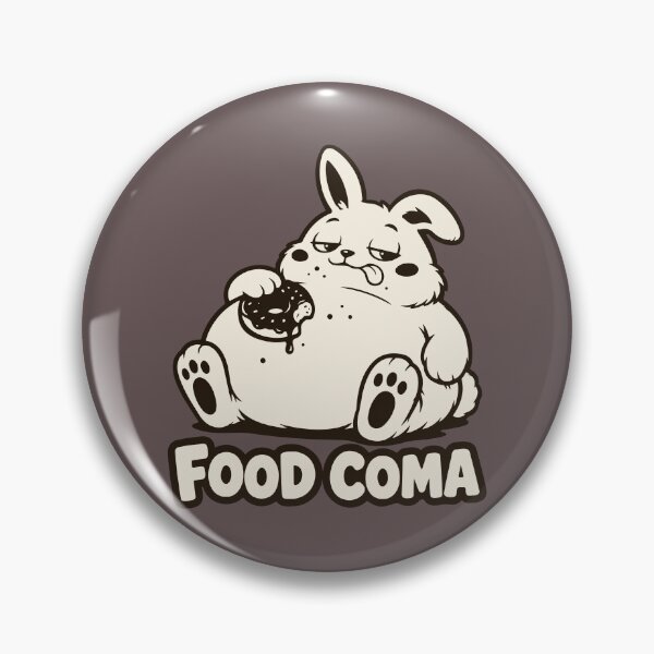 Item preview, Funny Food Coma — Lazy Fat Bunny — Cute Donut Meme designed and sold by MalisoStickers.