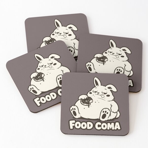 Item preview, Funny Food Coma — Lazy Fat Bunny — Cute Donut Meme designed and sold by MalisoStickers.