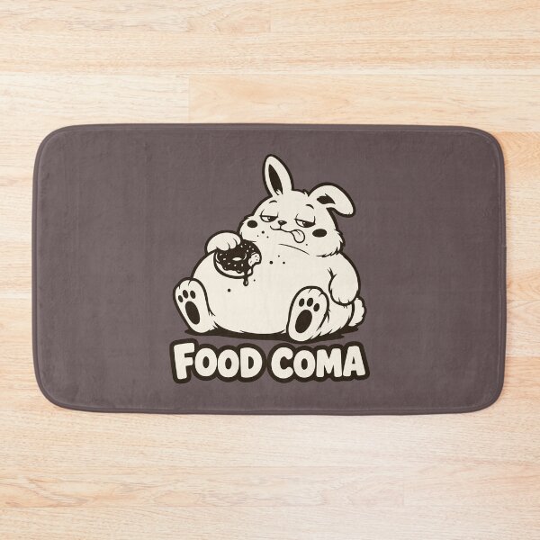 Item preview, Funny Food Coma — Lazy Fat Bunny — Cute Donut Meme designed and sold by MalisoStickers.