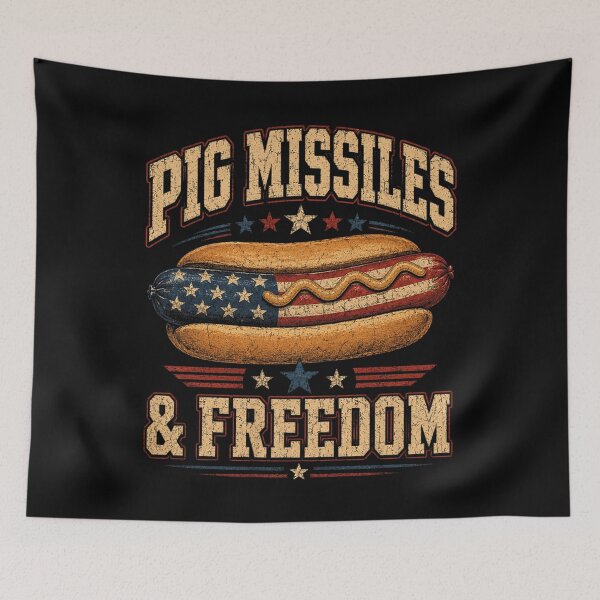 Item preview, Pig Missiles And Freedom Funny 4th Of July Hot Dog USA designed and sold by Ali-printshop.