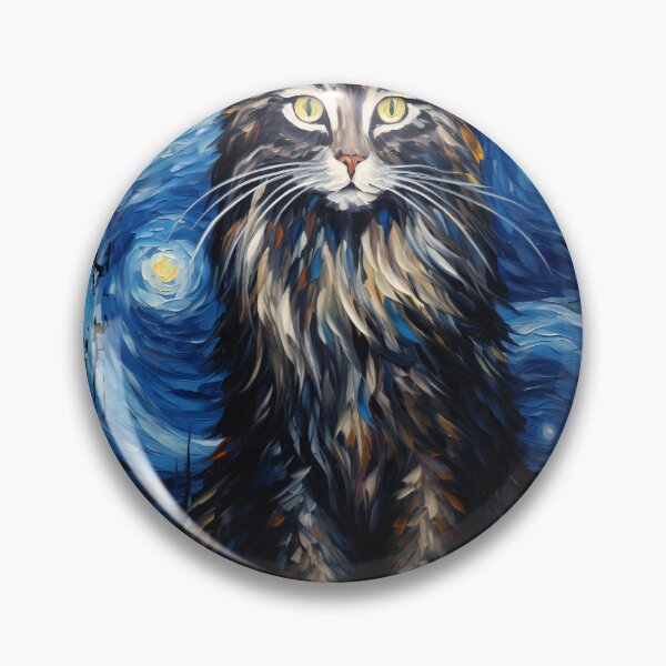 Item preview, Funny Maine Coon Cat Starry Night Illustration Mom Dad Kids designed and sold by rafaeltto.
