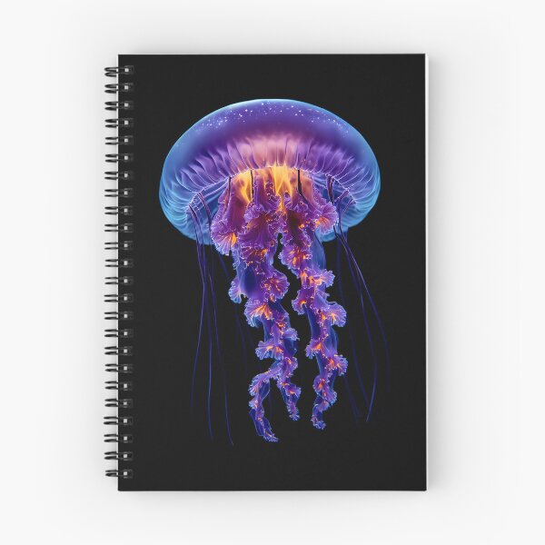 Item preview, Purple & Orange Abyssal Jellyfish | 8K Bioluminescent Art designed and sold by Vhelir-Art.