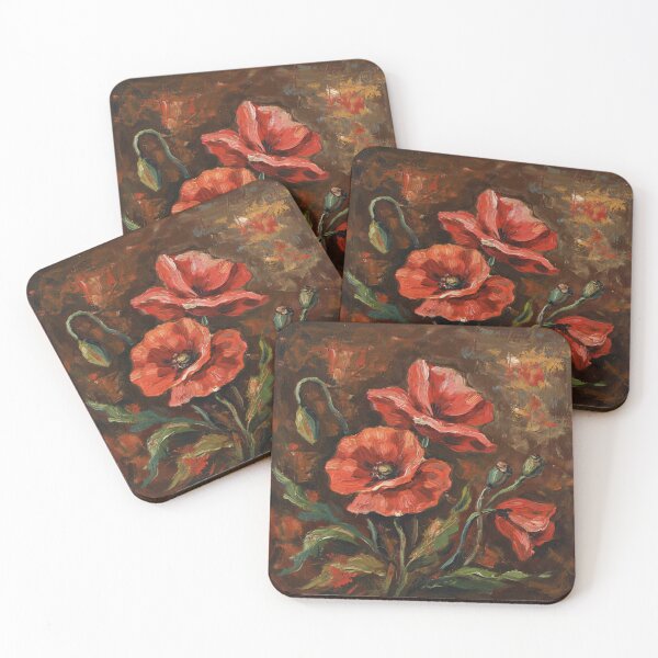 Item preview, Red poppies,oil paint. designed and sold by elegantpaterns.