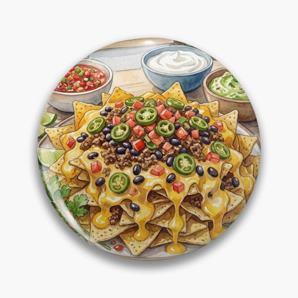 Item preview, Super Bowl Game Day Loaded Nachos Watercolor designed and sold by Itjung-Room.