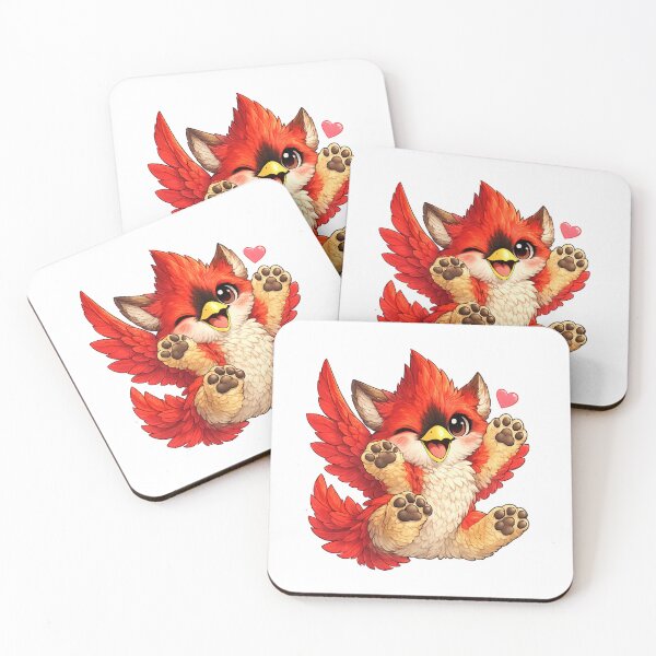 Item preview, Cute Red northern cardinal Griffin Cub designed and sold by Hatchling Hollow.