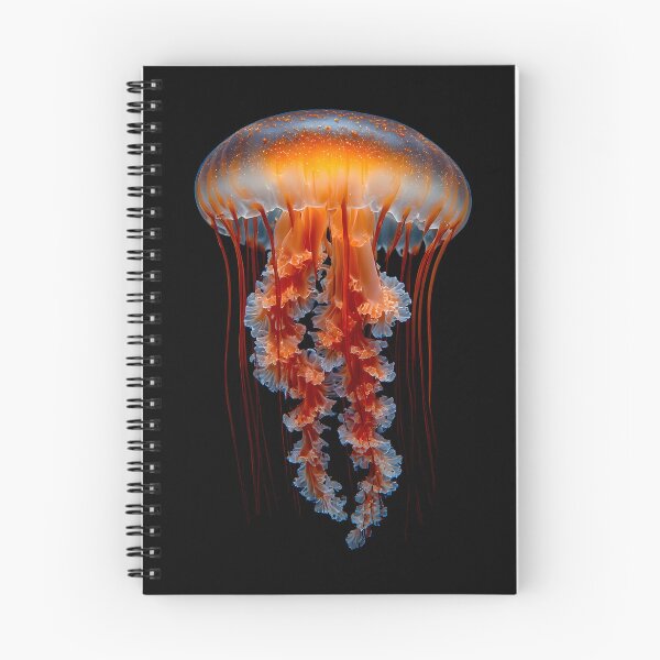 Item preview, Golden Ember Abyssal Jellyfish | 8K Bioluminescent Art designed and sold by Vhelir-Art.