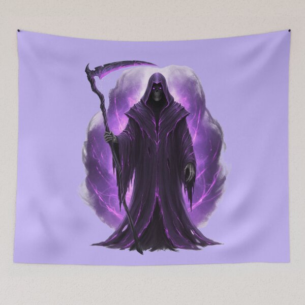 Item preview, Mystical Purple Grim Reaper Glow Neon - Dark Fantasy Phantom Art designed and sold by Exquisite Design Studio „Paculówka”.