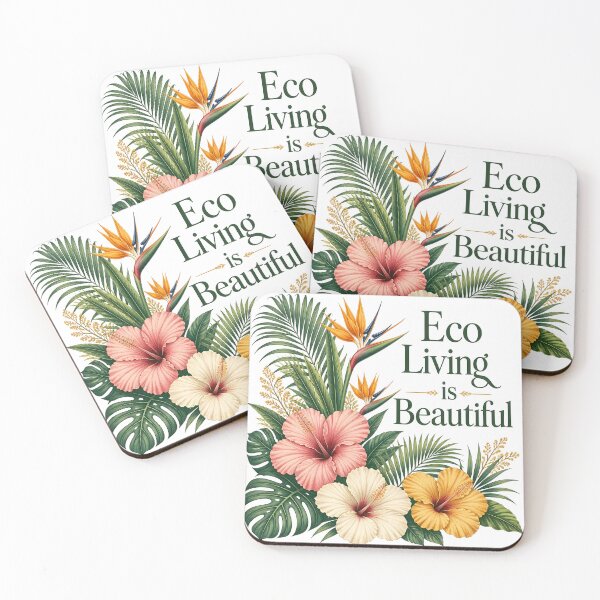 Item preview, Living Is Beautiful Tropical Hibiscus Floral Typography designed and sold by Luna-Flow.