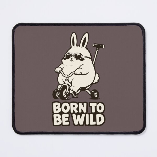 Item preview, Born to be Wild — Funny Fat Rabbit on Tricycle — Cute Biker Meme designed and sold by MalisoStickers.