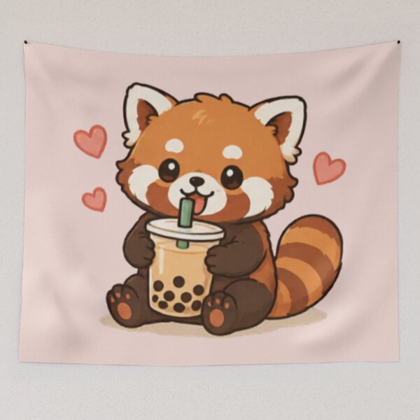 Item preview, Boba Break Red Panda designed and sold by MellowMunchkins.