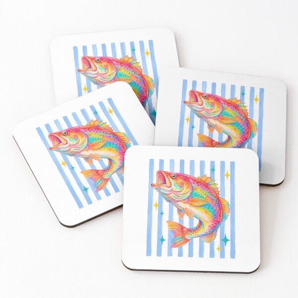 Item preview, Retro Bass Fish Pastel Fishing summer boho  gift designed and sold by Amzkao.