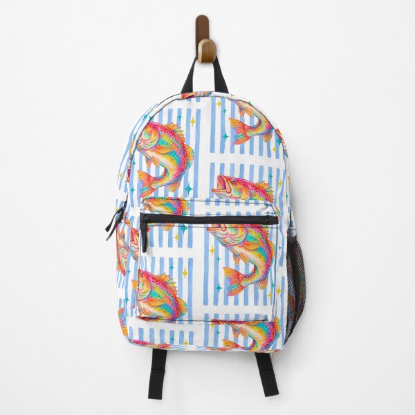 Item preview, Retro Bass Fish Pastel Fishing summer boho gift designed and sold by Amzkao.