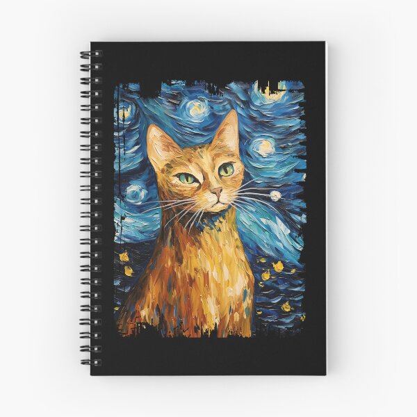 Item preview, Funny Abyssinian Cat Starry Night Illustration Mom Dad Kids designed and sold by rafaeltto.