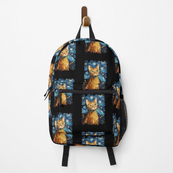 Item preview, Funny Abyssinian Cat Starry Night Illustration Mom Dad Kids designed and sold by rafaeltto.