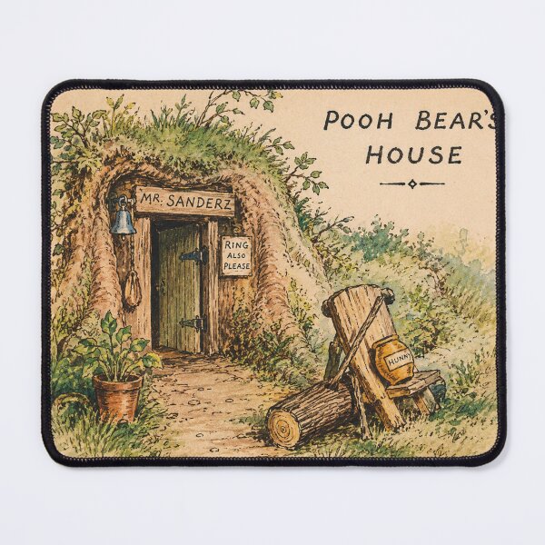 Item preview, Pooh Bear House Vintage Storybook Cottage Woodland Decor designed and sold by RickE.