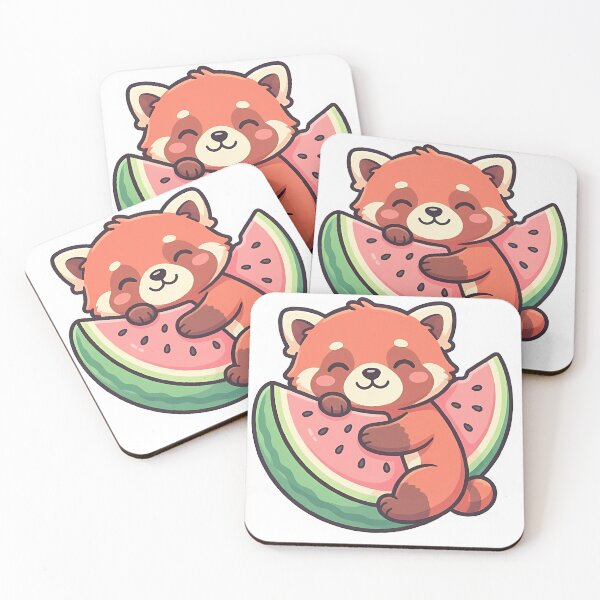Item preview, Cute Kawaii Watermelon Red Panda Sticker designed and sold by YALLABUY.