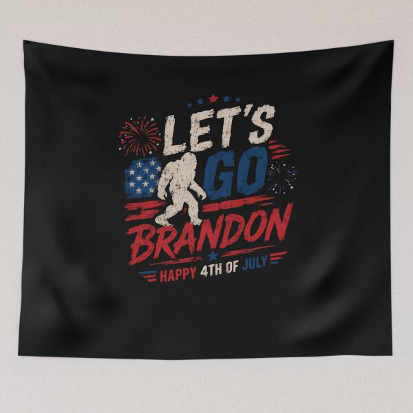 Item preview, Let's Go Brandon Happy 4th Of July Bigfoot Patriot Conservative designed and sold by HumansStuck12.