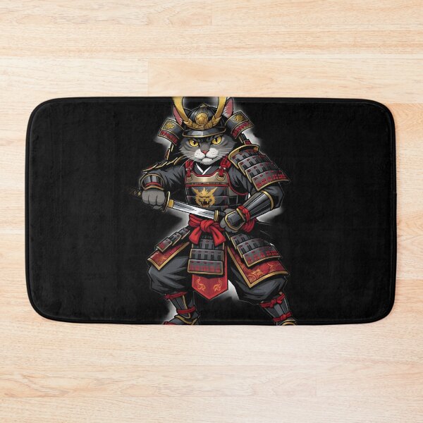 Item preview, Epic Samurai Cat Japanese Warrior Armor Sticker Design designed and sold by UniqYou.